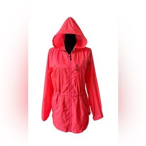 New Balance Women's Neon Pink Hooded Water Resistant Windbreaker Jacket